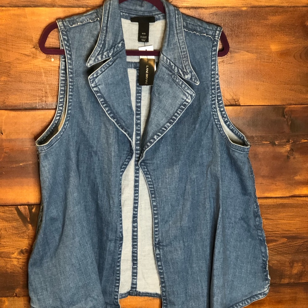 Plus Size Denim Sleeveless Vest